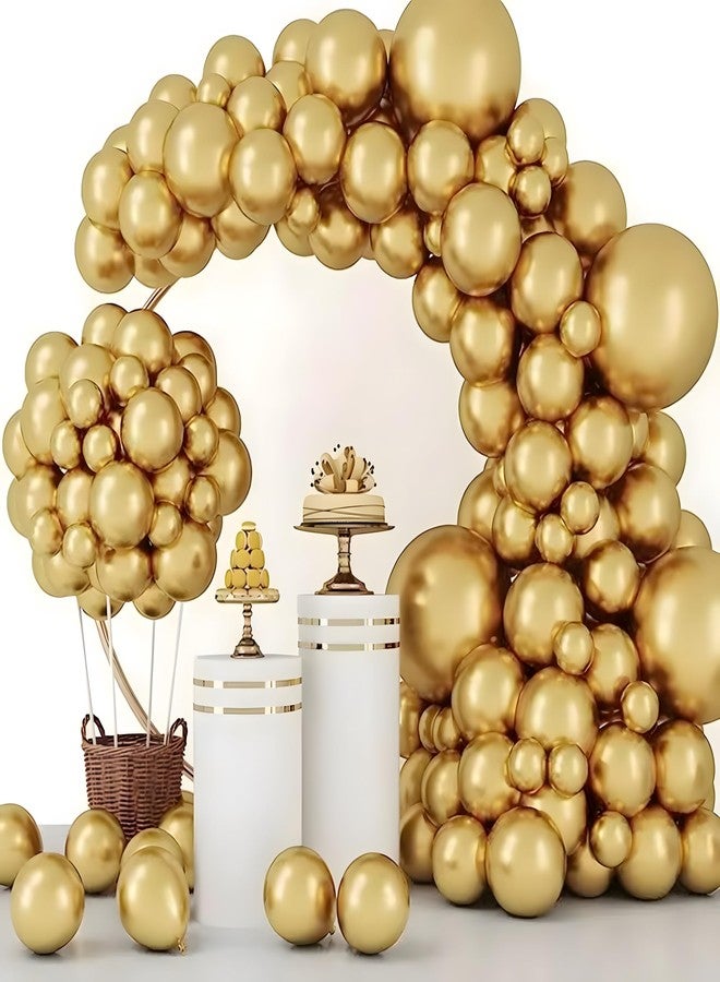 Juzfun Chrome Balloons for Birthday Wedding Anniversary Metallic Gold Party Decoration Pack of 20 Pcs - Image 4